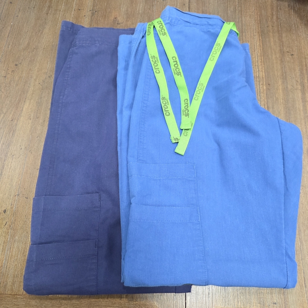Crocs Basic Scrub Pants Bundle of Two Navy Blue/Royal Blue Size XS